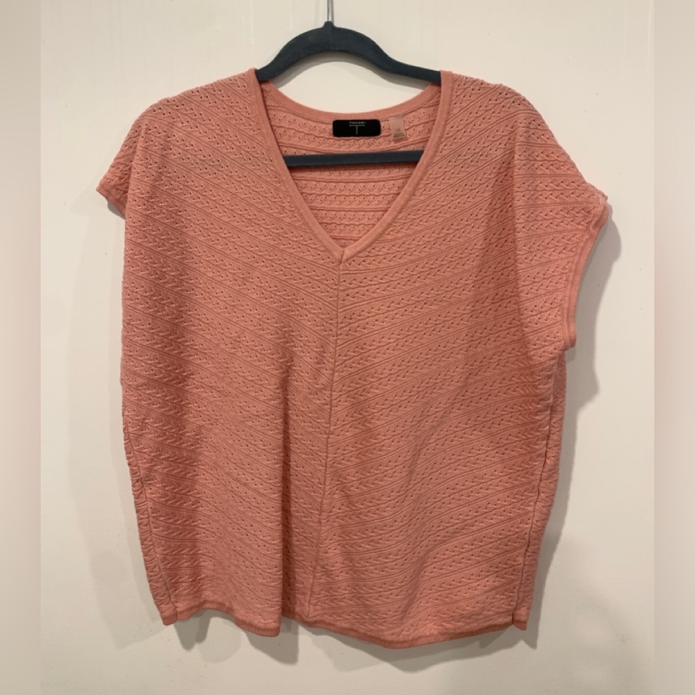 Tahari sleeveless blouse pink size L